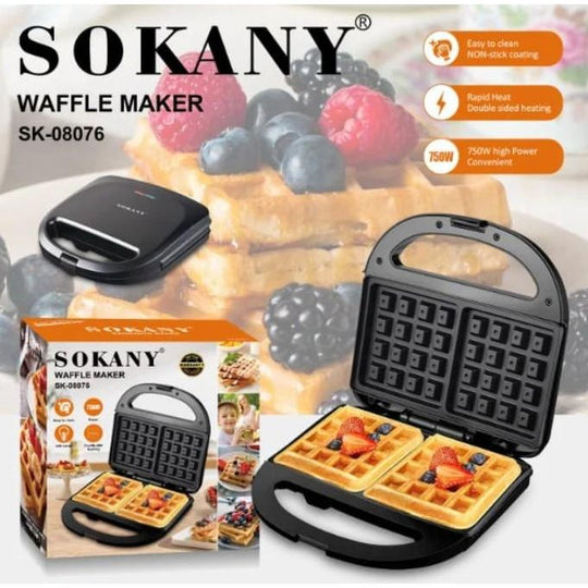 Wafflera sokany de 750w antiadherente de rapida preparacion / fx-08070 / sk-08070