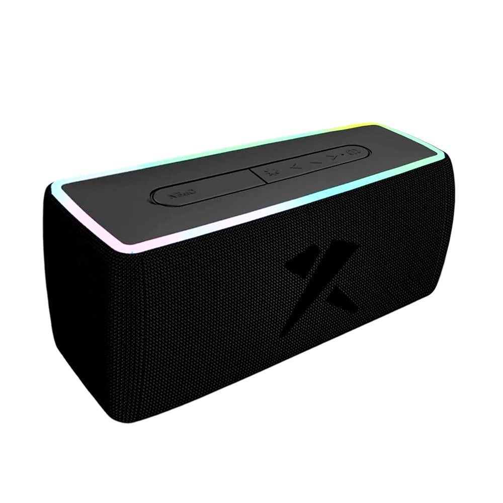 Bocina rectangular bluetooth diseño tipo panel con luz rgb + entrada usb tf, entrada tipo c y auxiliar / bs-x05