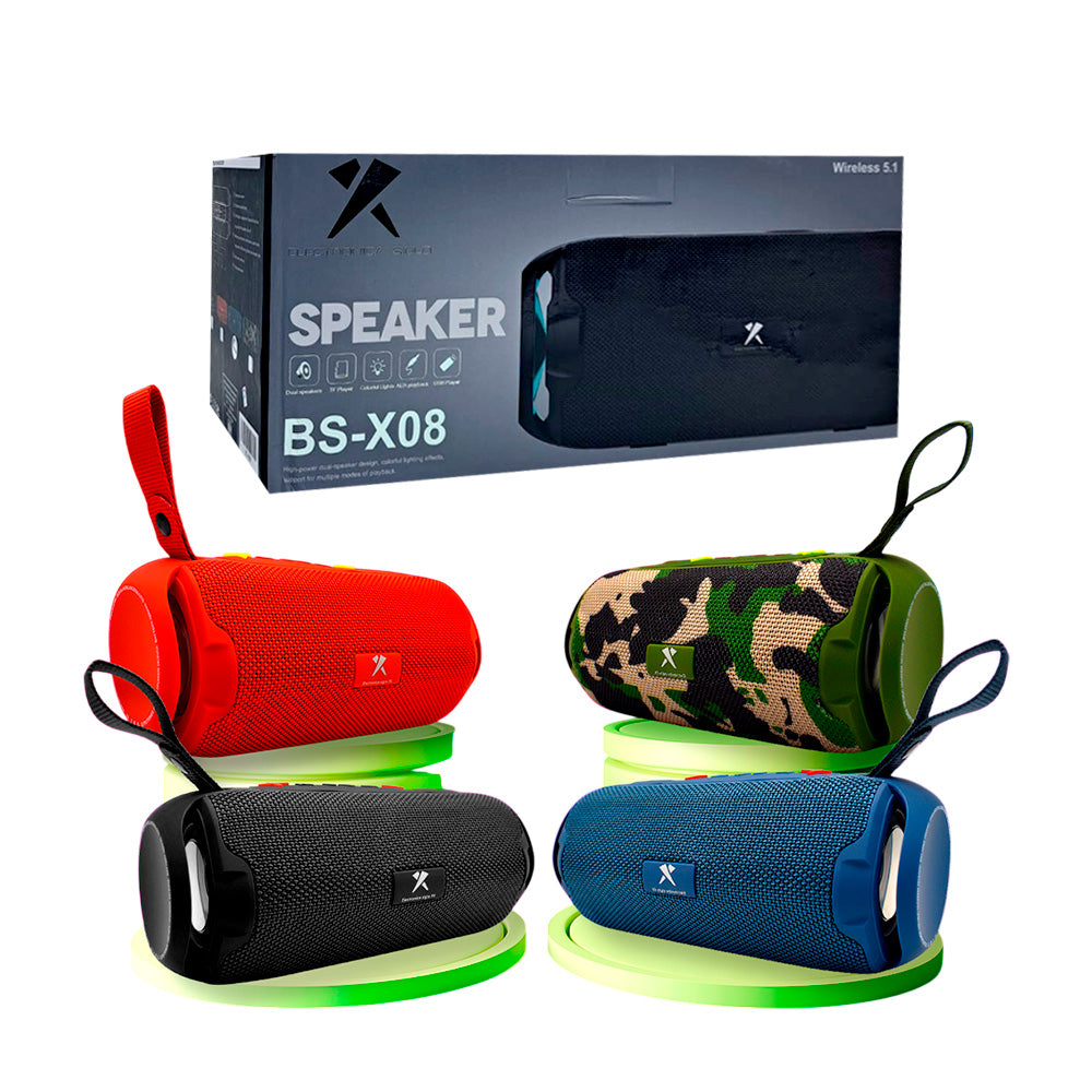 Oval Bluetooth Speaker with RGB Lights + Strap, TF USB Port, Type-C Auxiliary, Variety of Colors / BS-X08