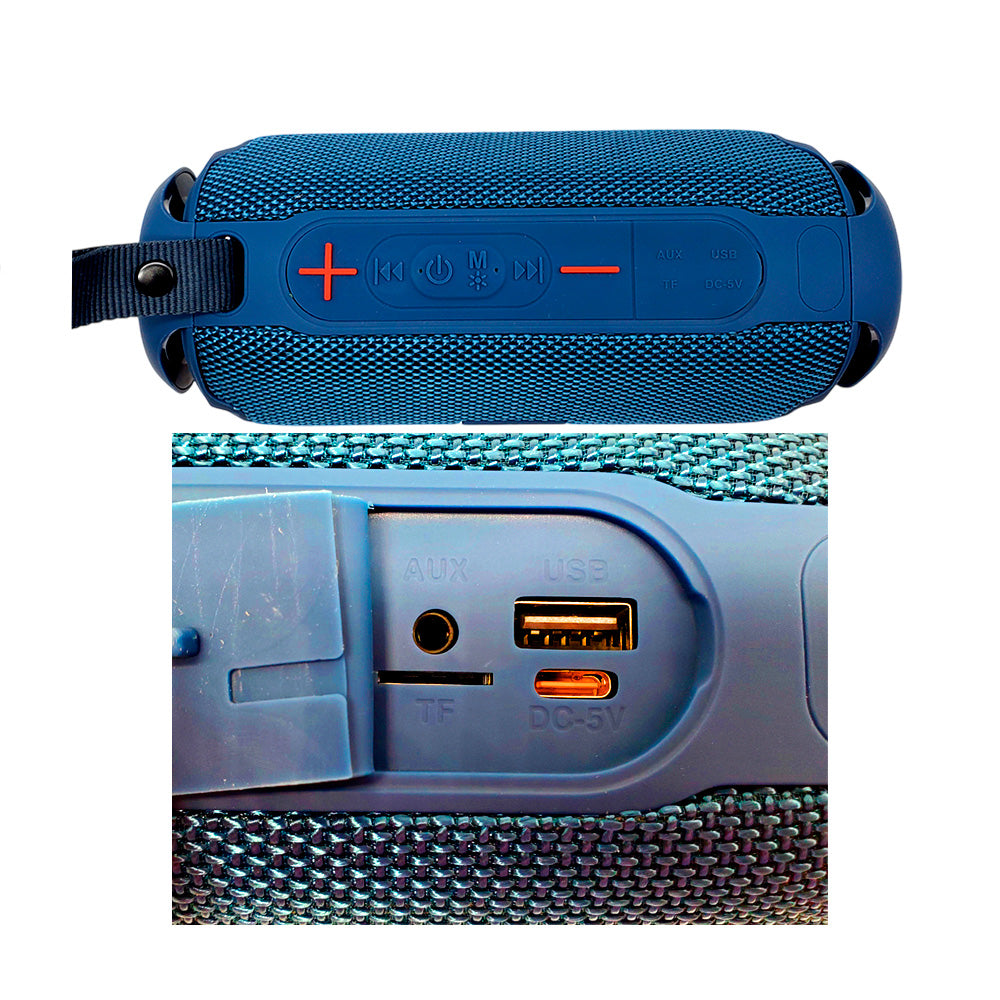 Bocina Speaker ovalada bluetooth con luces rgb + correa, puerto usb tf, tipo c y auxiliar, variedad de colores / bs-x08