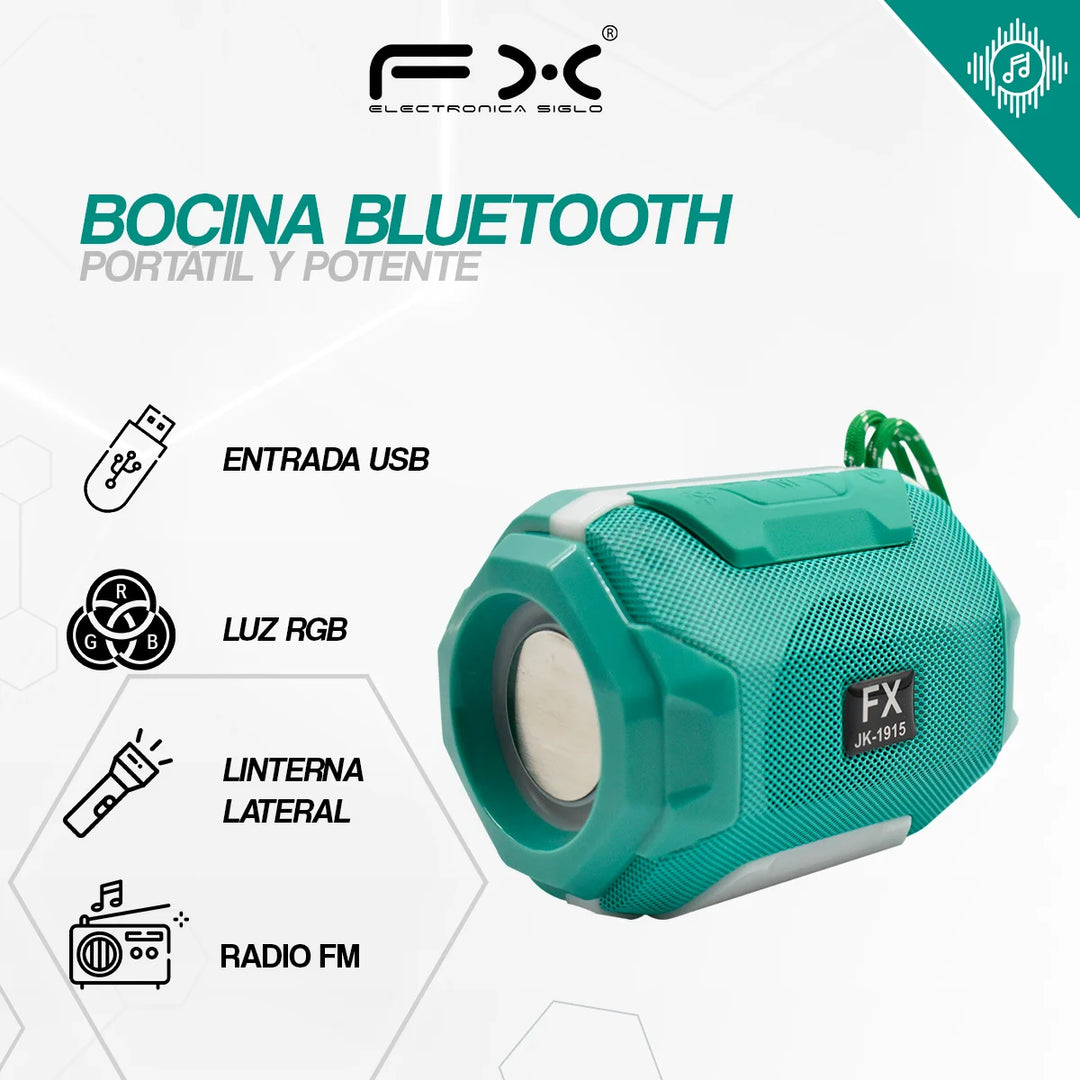 Mini Bocina Bluethooth Portatil Recargable Con Luz Led BS-FX1915