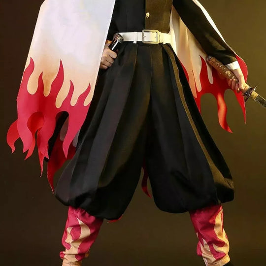 Disfraz De Demon Slayer Hombre Traje De Kimono Cosplay De Anime Kimetsu No Yaiba Rengoku Kyoujurou