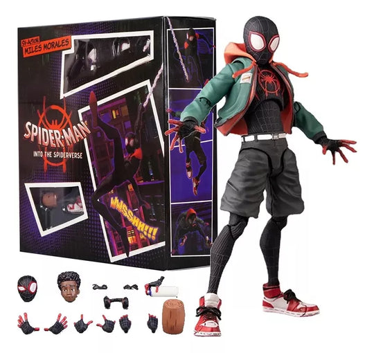 Figura Articulada Spiderman Miles Morales Spiderverse 14cm